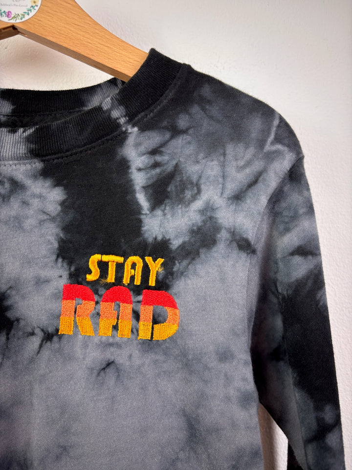 Tiny Whales Black Grey Tie Dye Stay Rad Top 4 Years-Tops-Second Snuggle Preloved