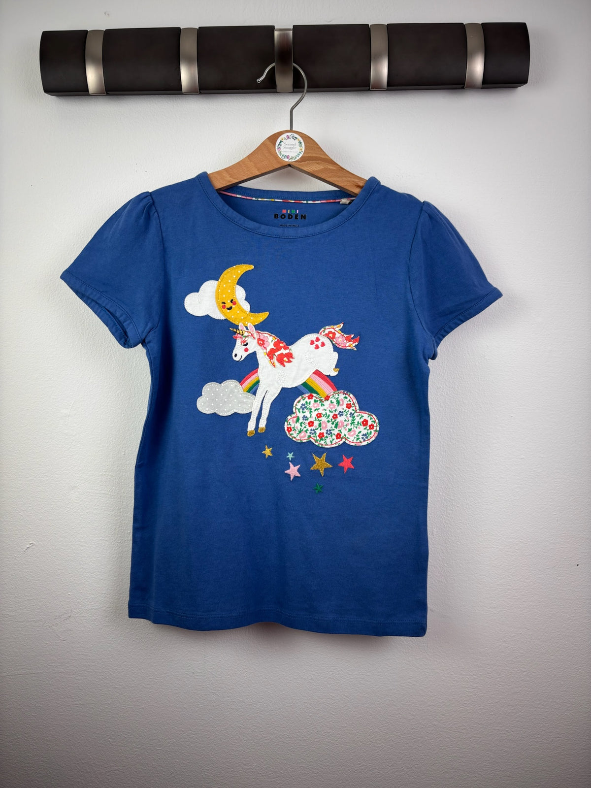 Boden Blue Unicorn Appliqué T-Shirt 6-7 Years-Tops-Second Snuggle Preloved