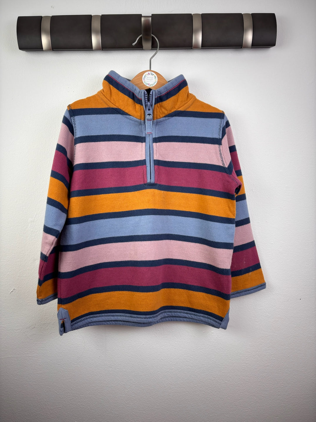 FatFace Multicolour Striped Half Zip Sweatshirt 3-4 Years-Jumpers-Second Snuggle Preloved
