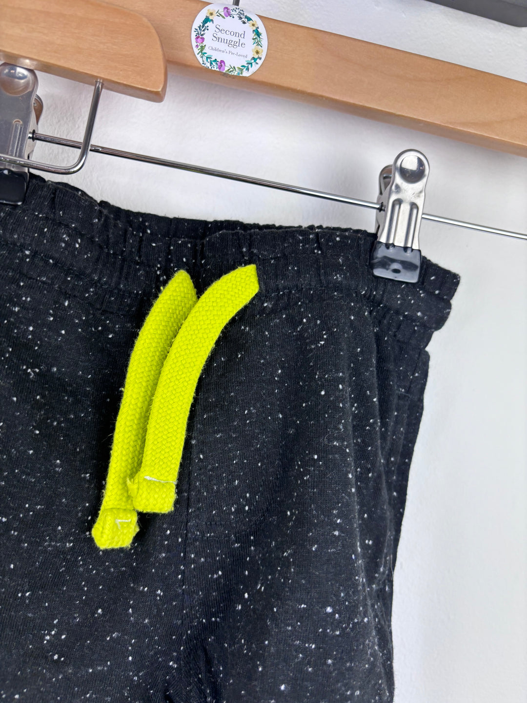Mothercare Neon Green and Black Jersey Shorts 6-9 Months-Shorts-Second Snuggle Preloved