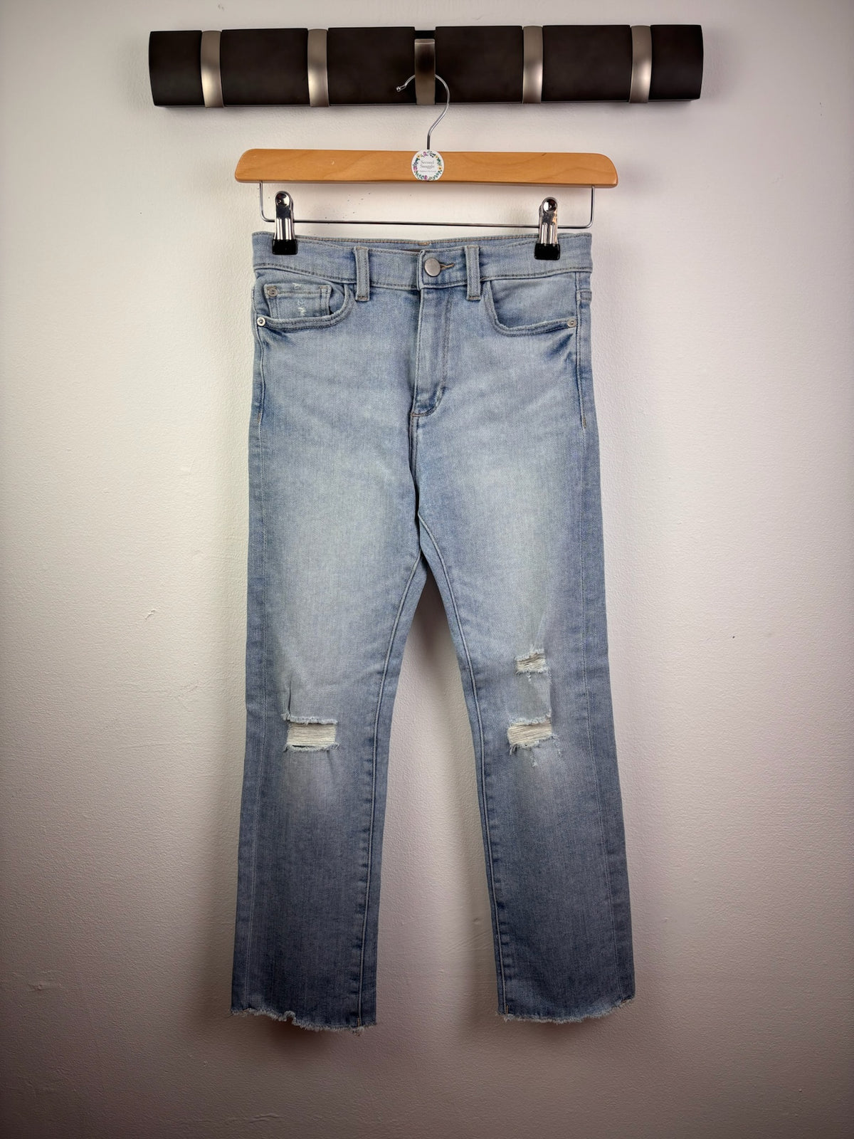 DL1961 Light Blue Distressed Jeans Raw Hem 10 Years-Trousers-Second Snuggle Preloved
