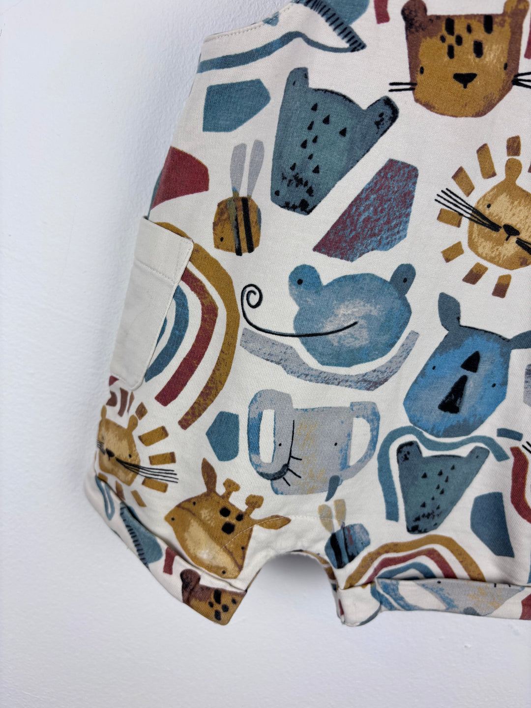 Next Animal Print Dungaree Romper 6-9 Months-Dungarees-Second Snuggle Preloved