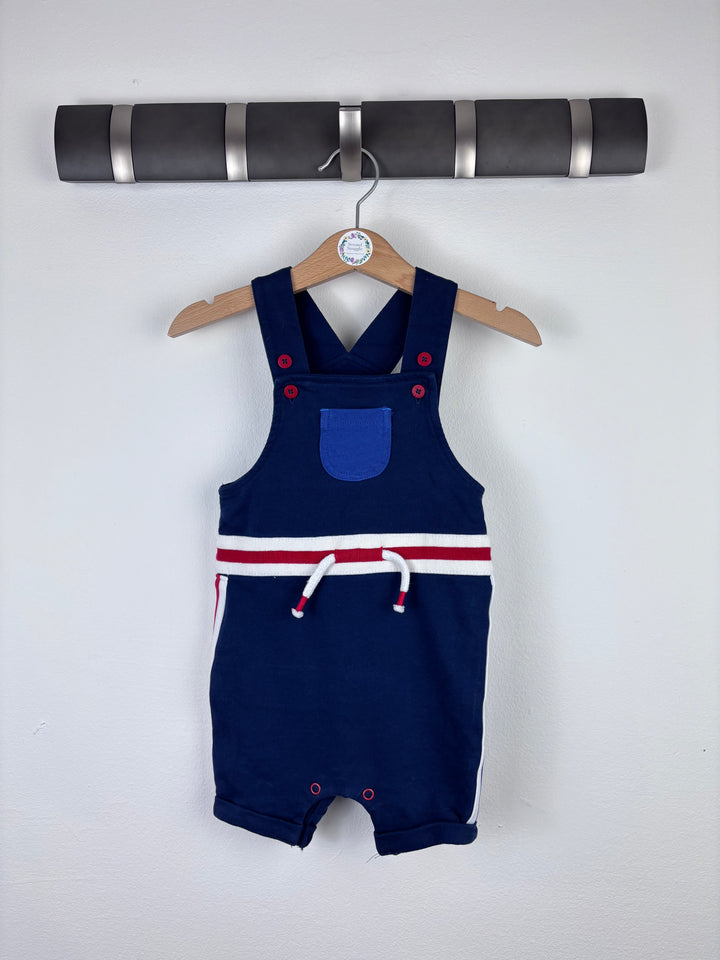 Next Navy Romper with Stripes 6-9 Months-Dungarees-Second Snuggle Preloved
