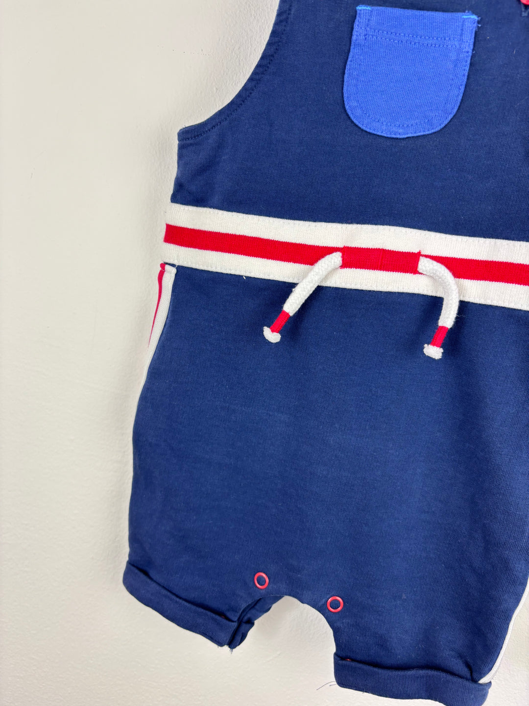 Next Navy Romper with Stripes 6-9 Months-Dungarees-Second Snuggle Preloved