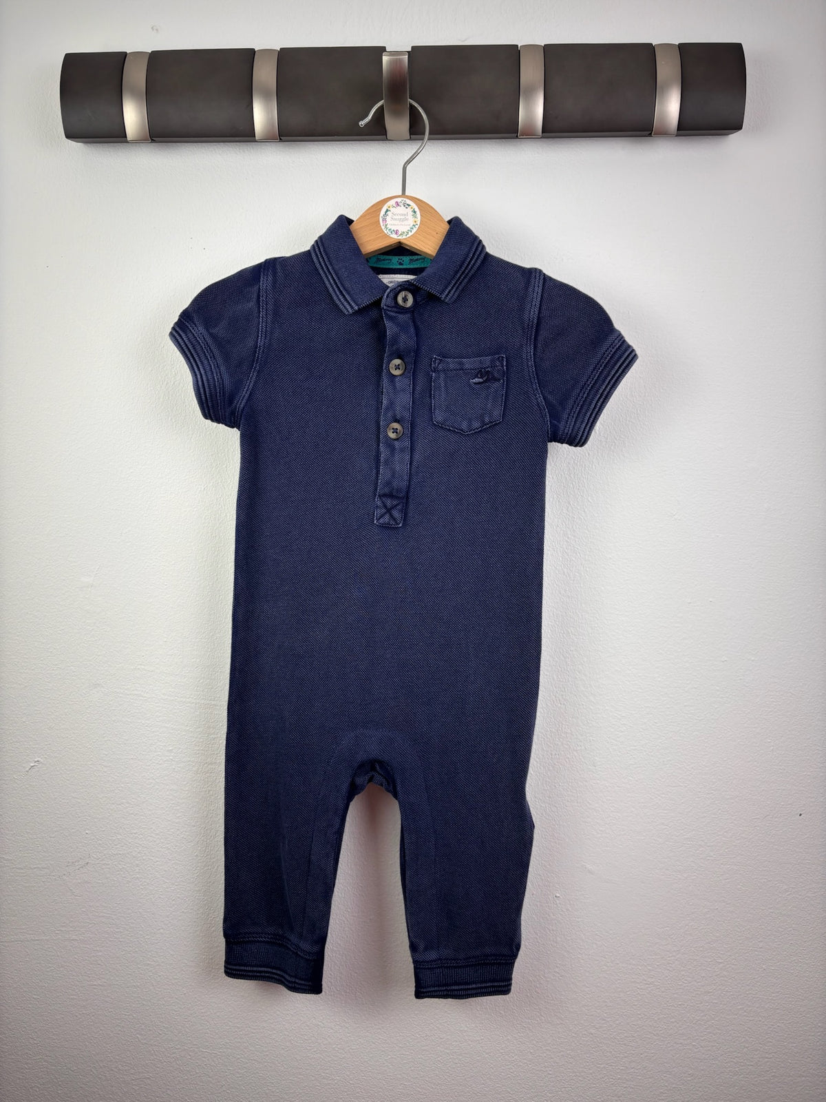 Mantaray Navy Polo Romper 3-6 Months-Rompers-Second Snuggle Preloved