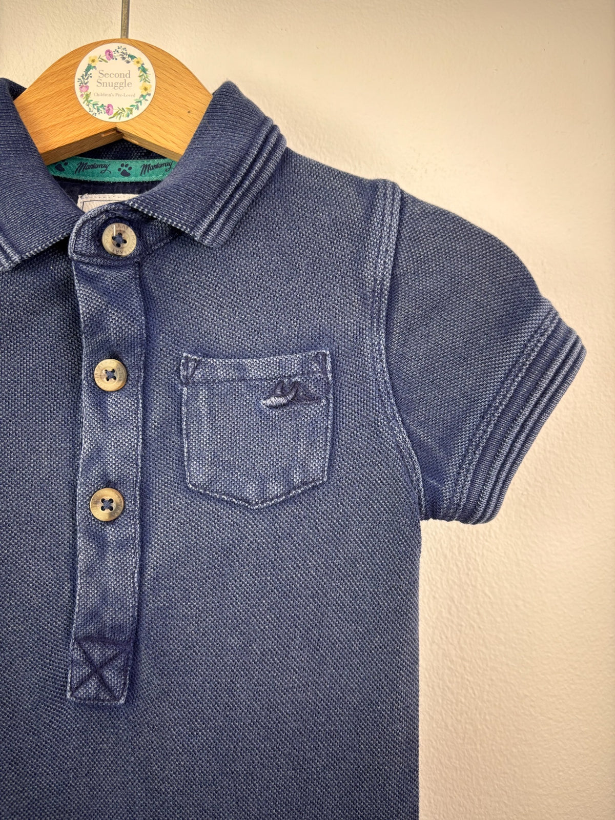 Mantaray Navy Polo Romper 3-6 Months-Rompers-Second Snuggle Preloved
