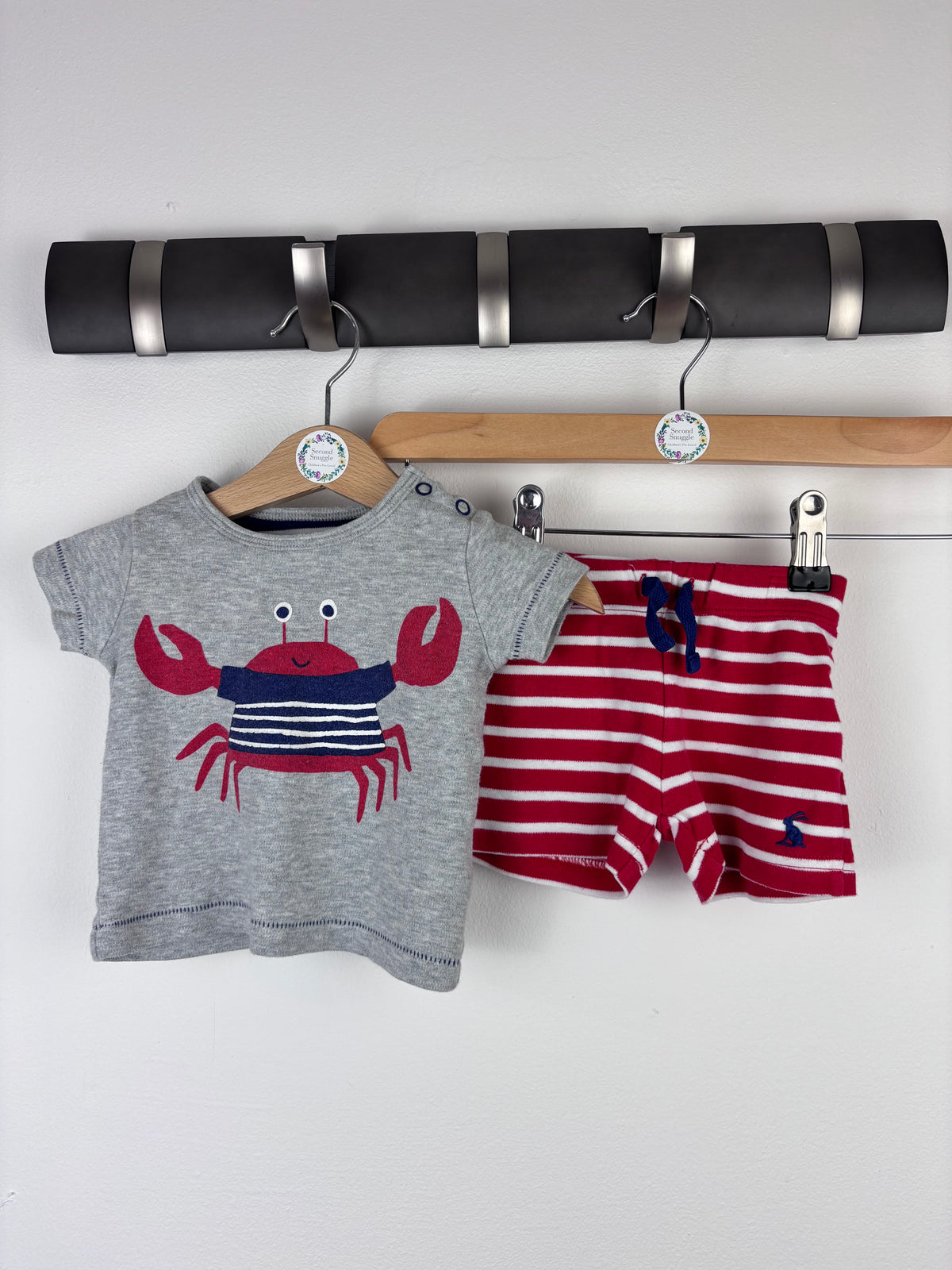 Joules Crab T-Shirt and Shorts Set 0-3 Months-Sets-Second Snuggle Preloved