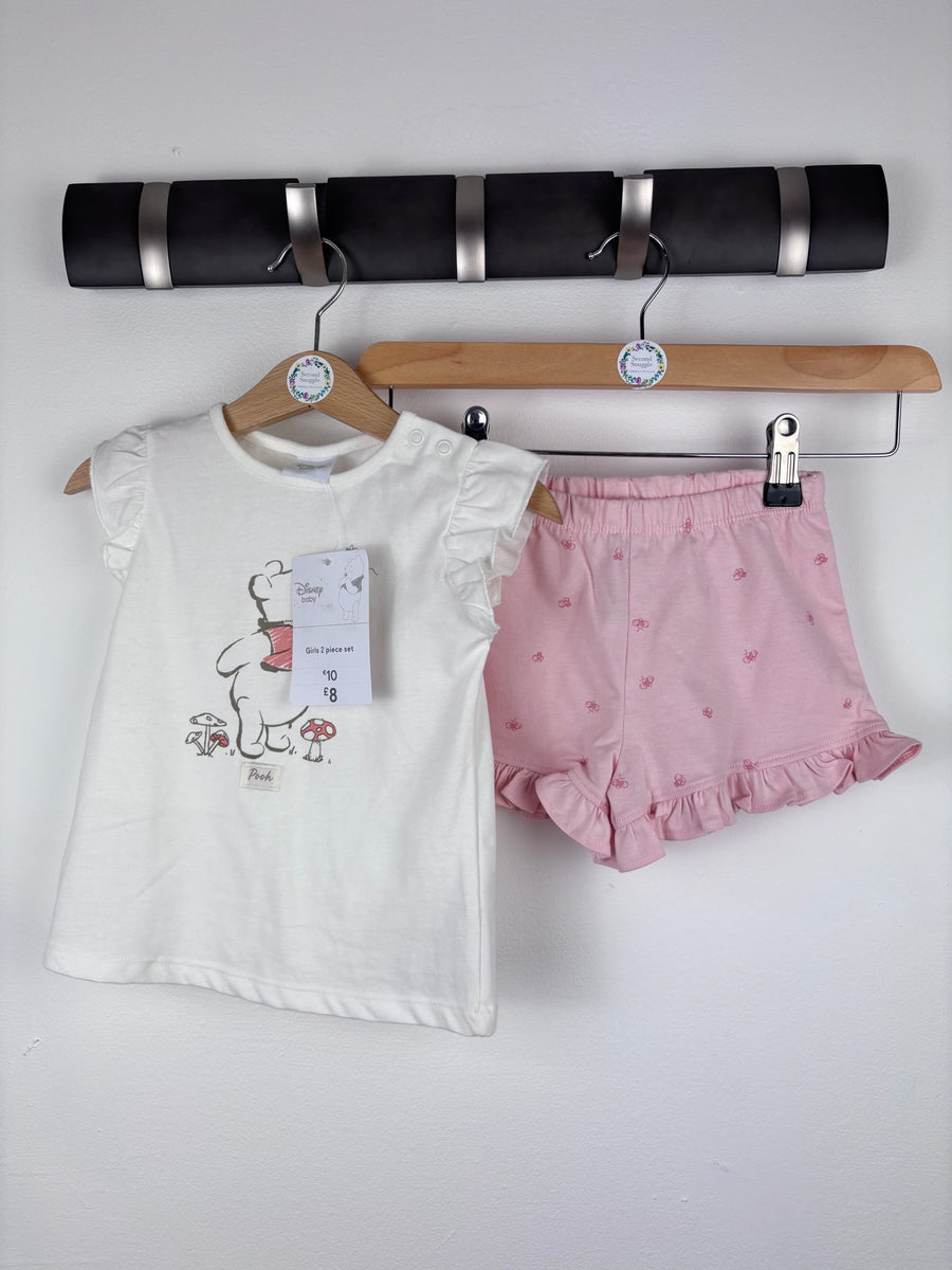 Disney Pooh T-Shirt and Pink Shorts Set 12-18 Months-Sets-Second Snuggle Preloved