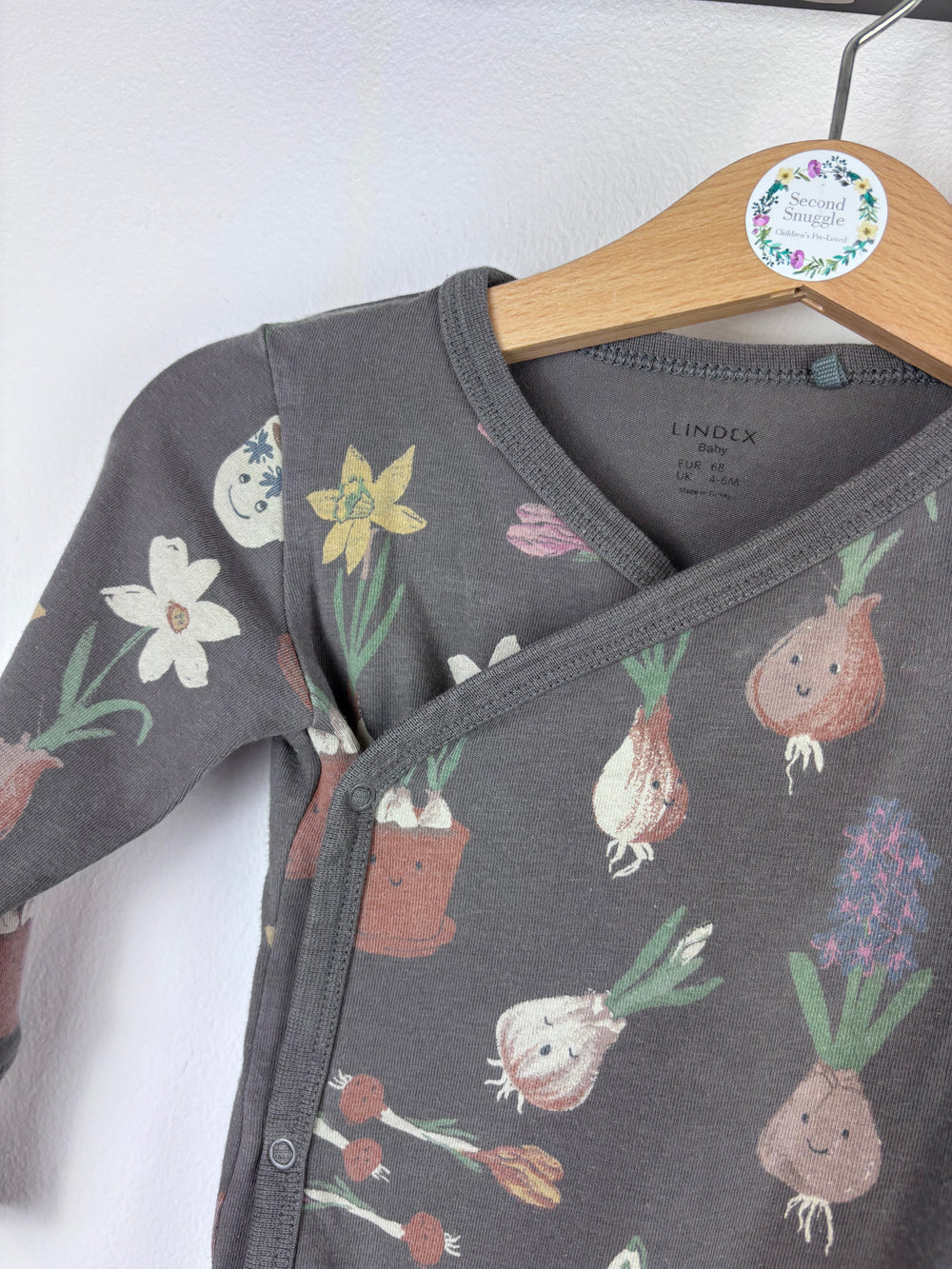 Lindex Grey Floral Two Piece Set 4-6 Months-Sets-Second Snuggle Preloved