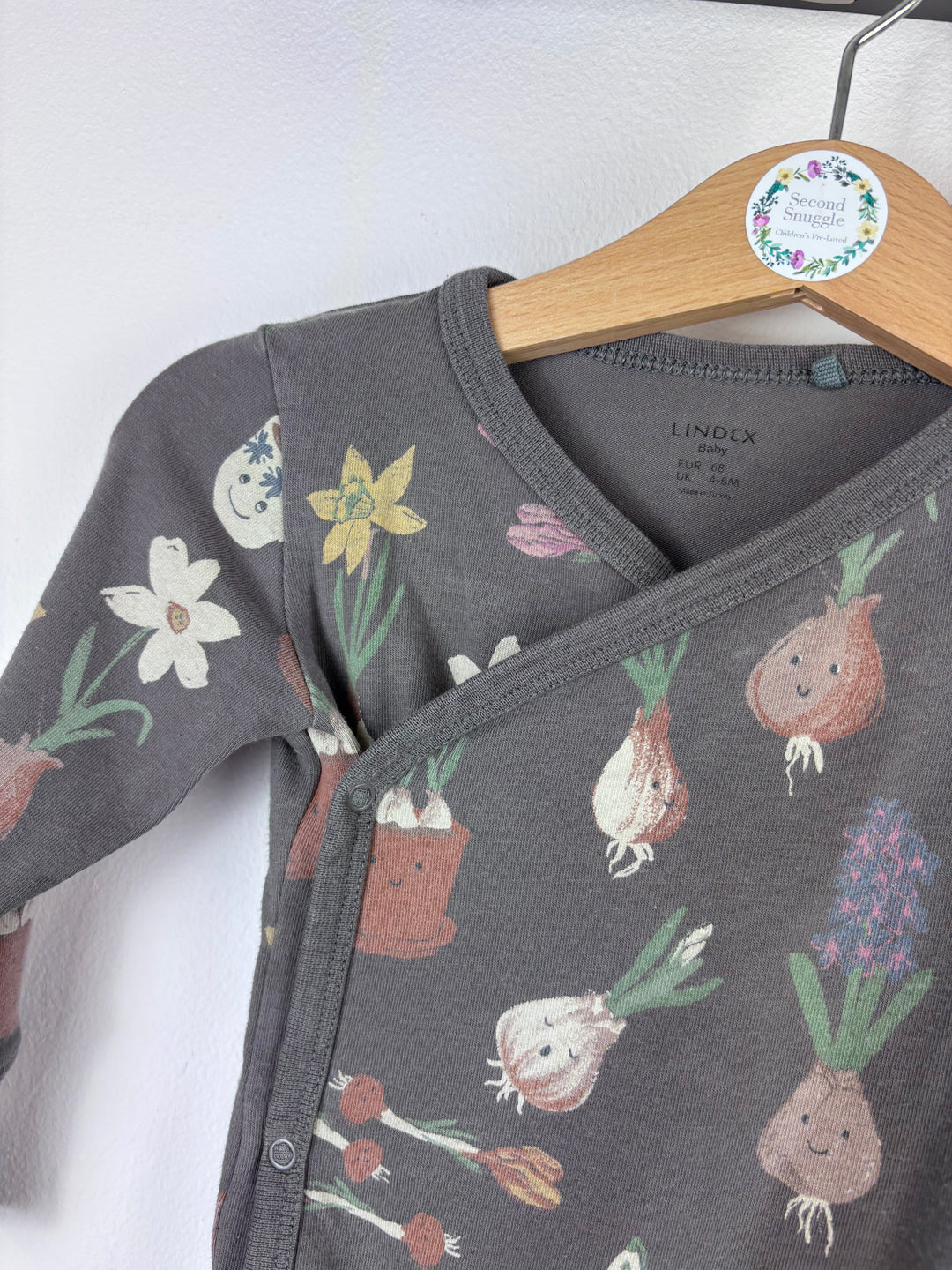 Lindex Grey Floral Two Piece Set 4-6 Months-Sets-Second Snuggle Preloved