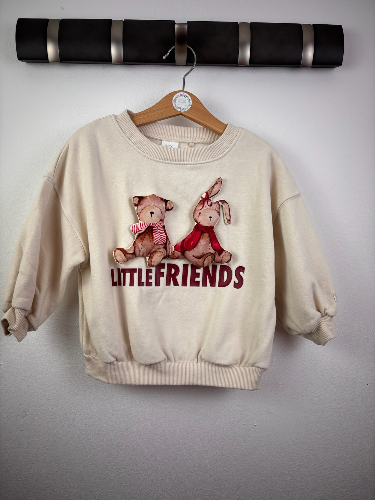 Next Cream Little Friends Sweatshirt 2-3 Years-Jumpers-Second Snuggle Preloved