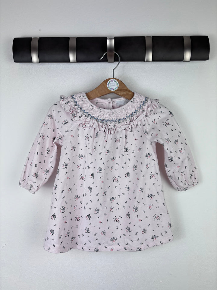 Little White Company Pink Floral Smocked Dress 3-6 Months-Dresses-Second Snuggle Preloved