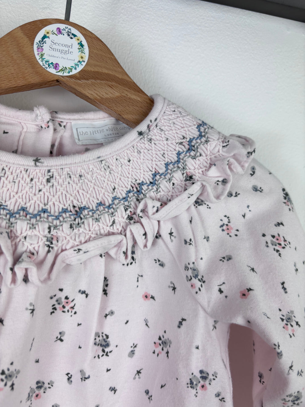 Little White Company Pink Floral Smocked Dress 3-6 Months-Dresses-Second Snuggle Preloved
