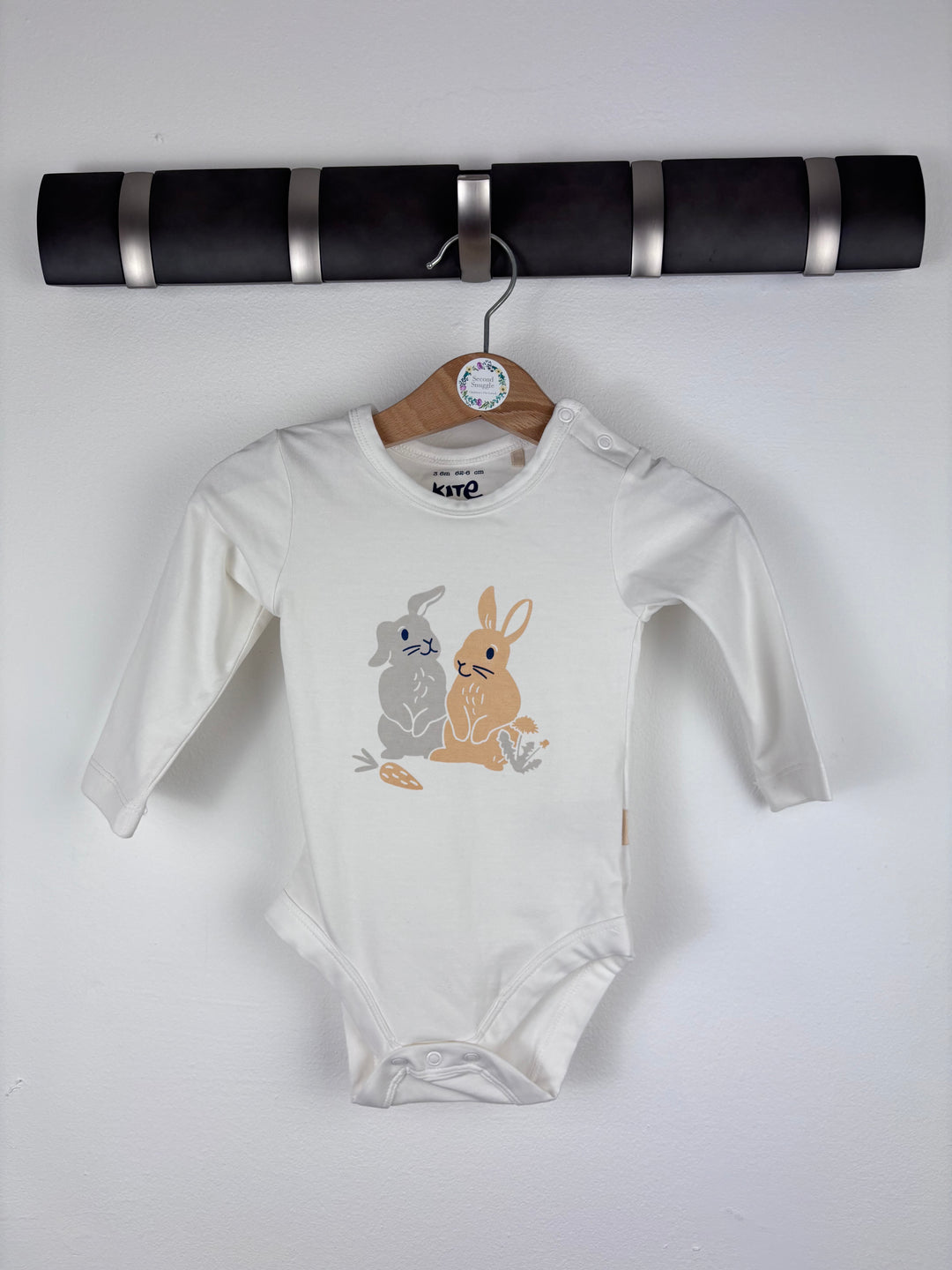 Kite White Bunny Long Sleeve Bodysuit 3-6 Months