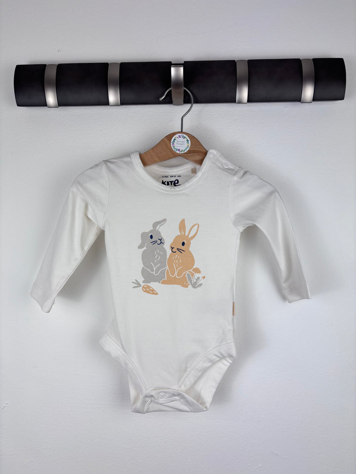 Kite White Bunny Long Sleeve Bodysuit 3-6 Months