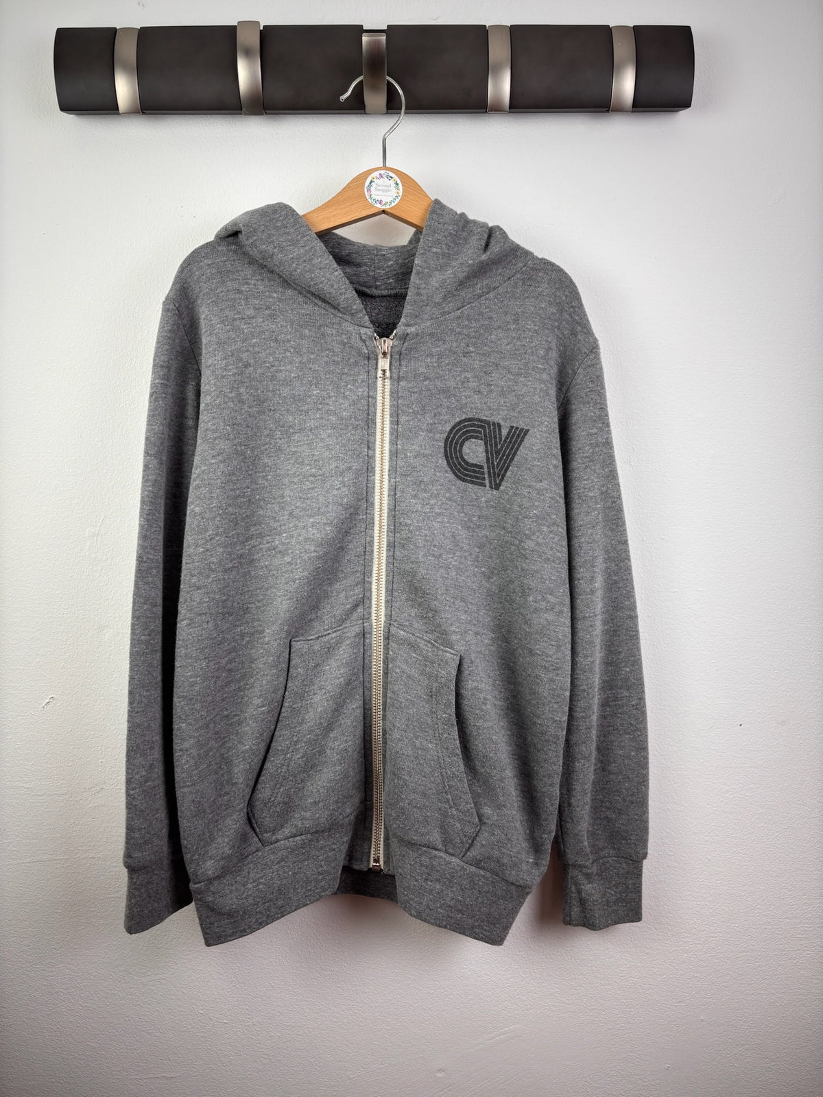 California Vintage Grey Zip Hoodie Logo Print 7-8 Years-Hoodies-Second Snuggle Preloved
