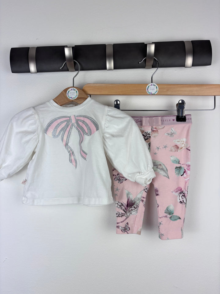 Ted Baker White Top and Pink Leggings Set 3-6 Months