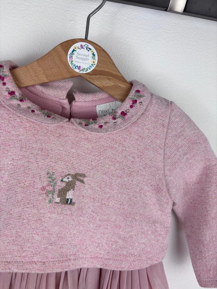 Next Pink Rabbit Dress 3-6 Months