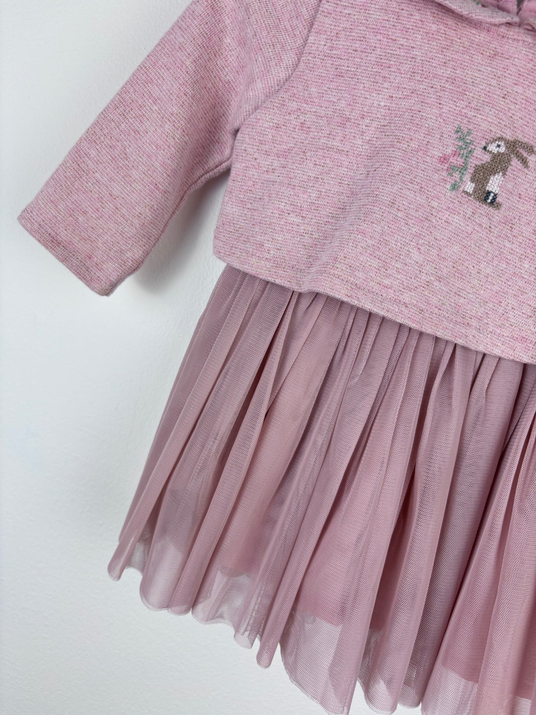 Next Pink Rabbit Dress 3-6 Months