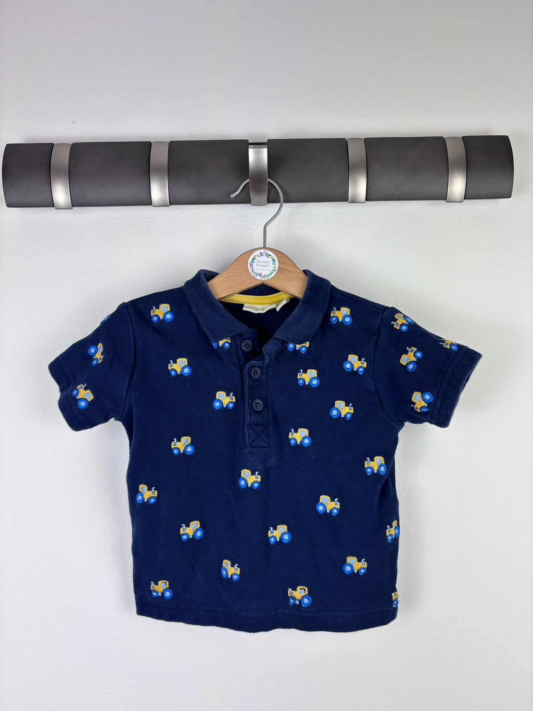 JoJo Maman Bébé Tractor Polo Shirt 2-3 Years-Tops-Second Snuggle Preloved