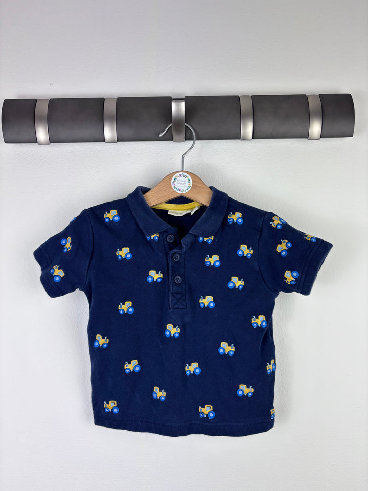 JoJo Maman Bébé Tractor Polo Shirt 2-3 Years-Tops-Second Snuggle Preloved