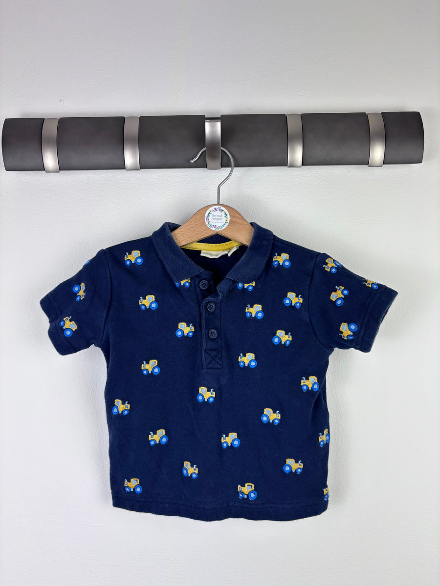 JoJo Maman Bébé Tractor Polo Shirt 2-3 Years-Tops-Second Snuggle Preloved