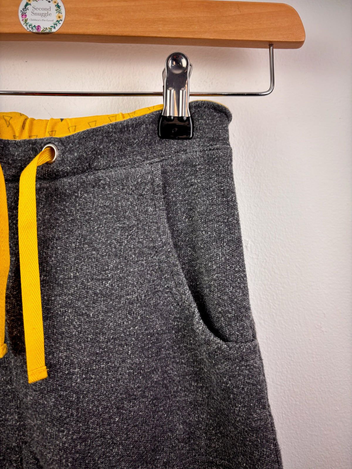 Alba Grey Joggers With Yellow Drawstring 7-8 Years 128 cm-Leggings-Second Snuggle Preloved