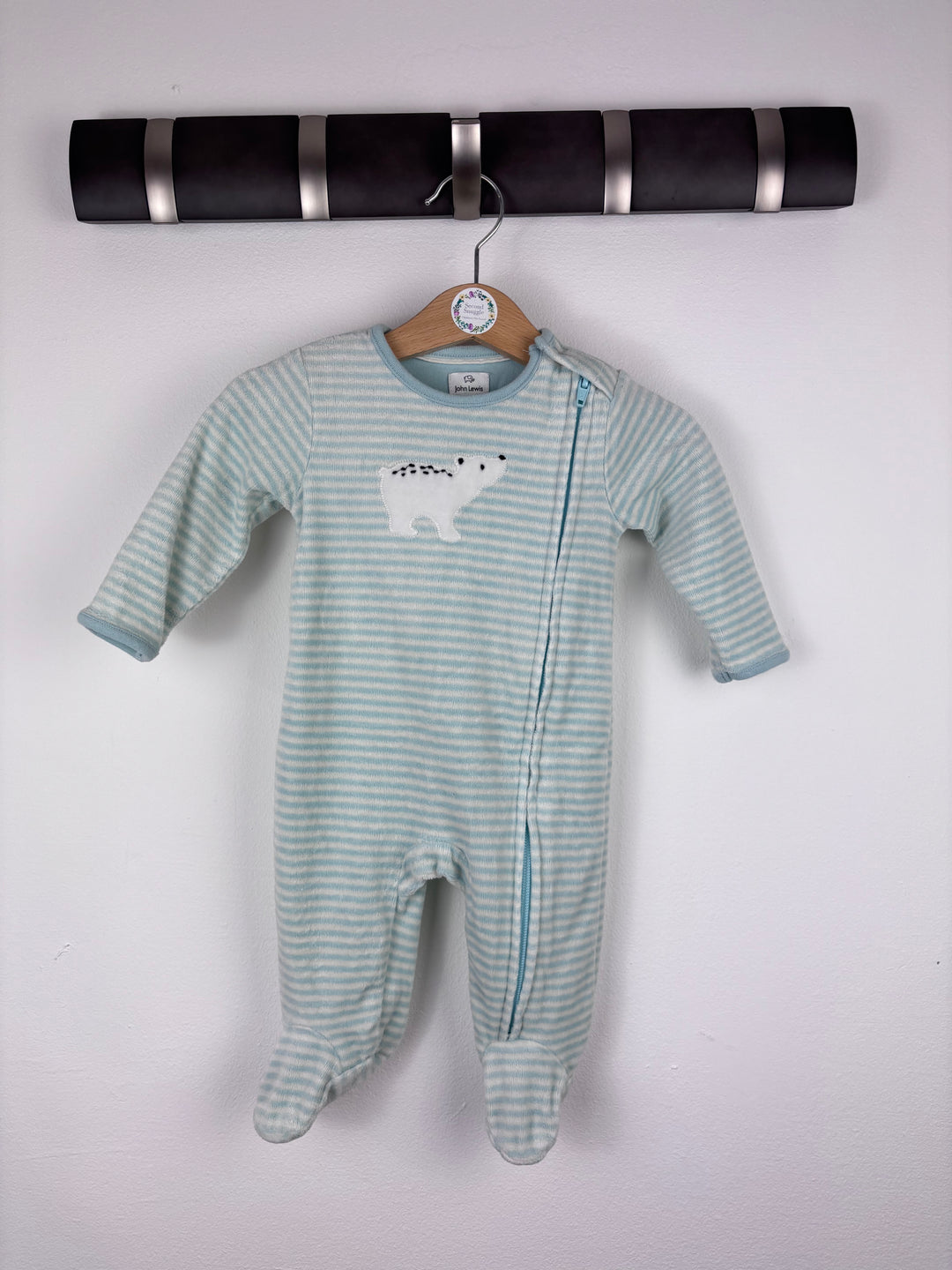 John Lewis Polar Bear Sleepsuit 0-3 Months-Sleepsuits-Second Snuggle Preloved