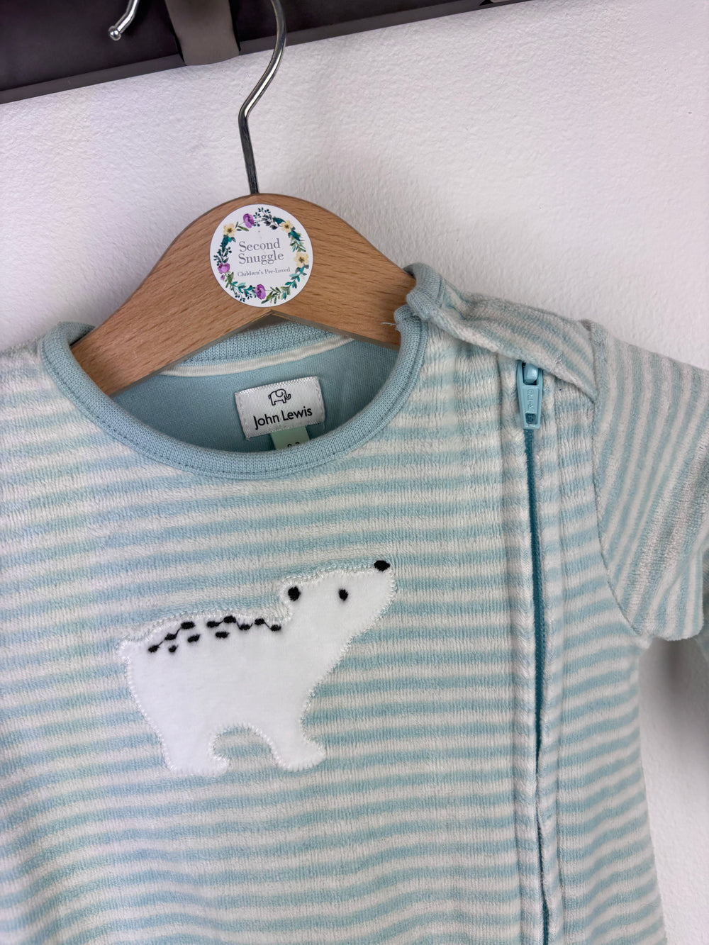 John Lewis Polar Bear Sleepsuit 0-3 Months-Sleepsuits-Second Snuggle Preloved