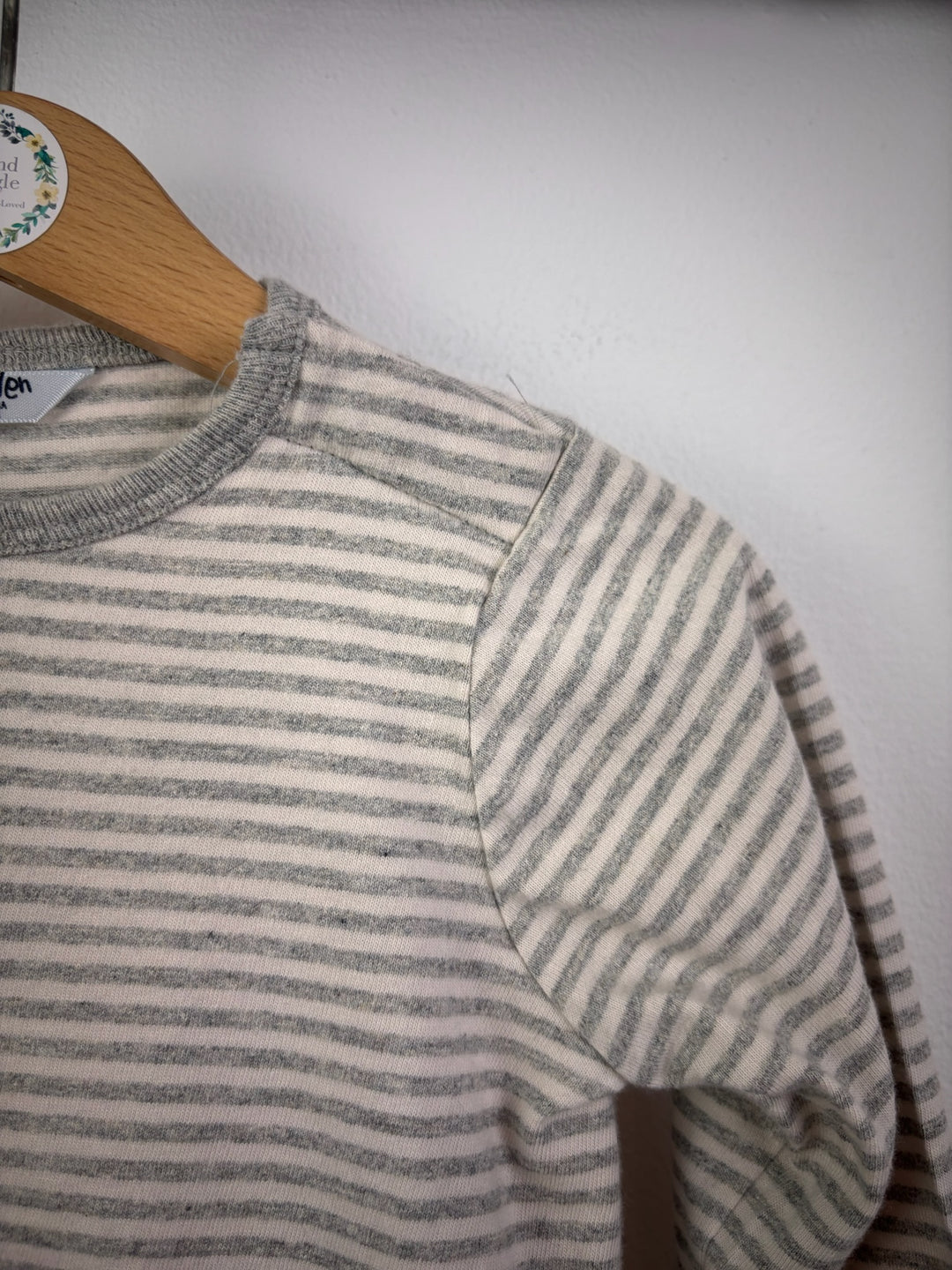 Baby Boden Grey Stripe Rabbit Top 12-18 Months-Tops-Second Snuggle Preloved