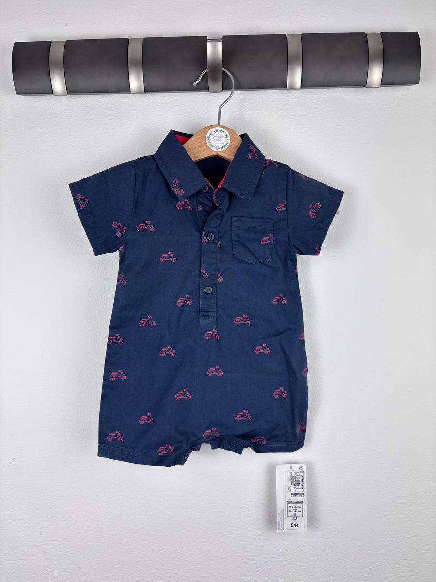 M&S Scooter Print Romper 0-3 Months-Rompers-Second Snuggle Preloved