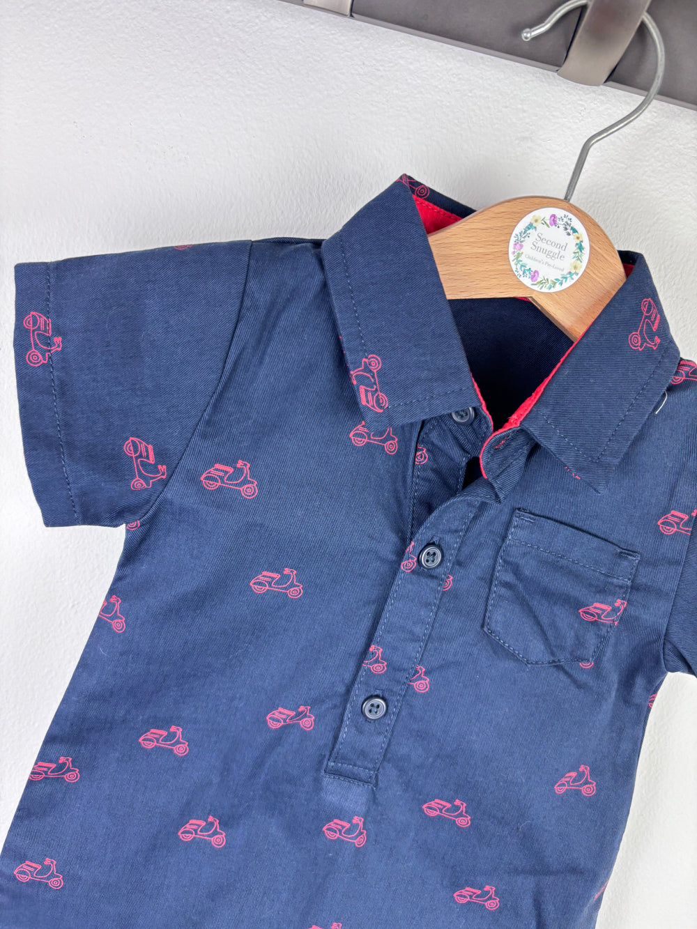 M&S Scooter Print Romper 0-3 Months-Rompers-Second Snuggle Preloved