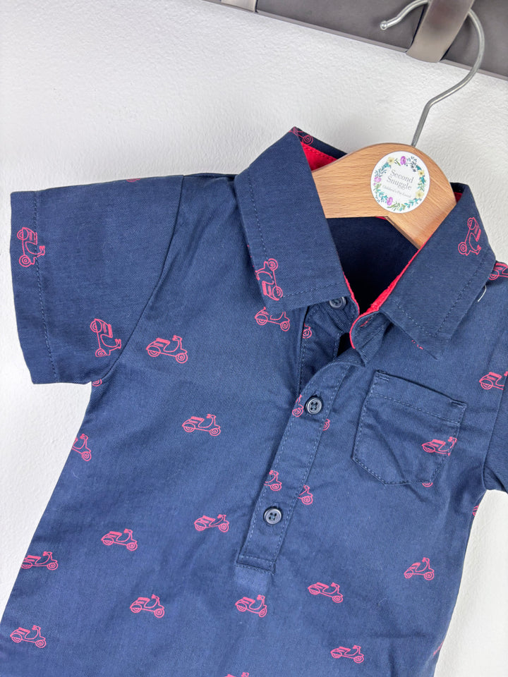 M&S Scooter Print Romper 0-3 Months-Rompers-Second Snuggle Preloved