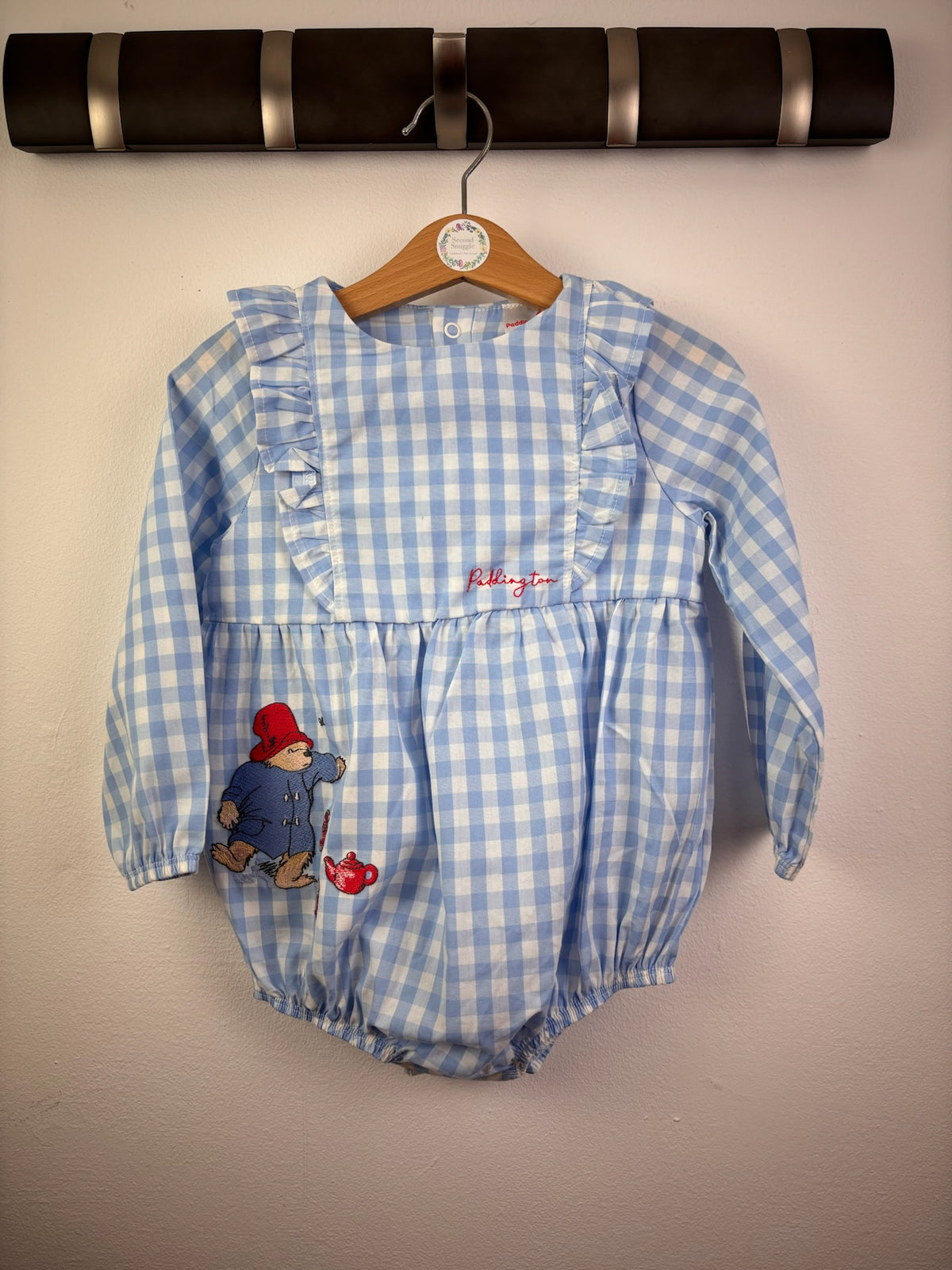 George Blue Gingham Paddington Romper 18-24 Months-Rompers-Second Snuggle Preloved