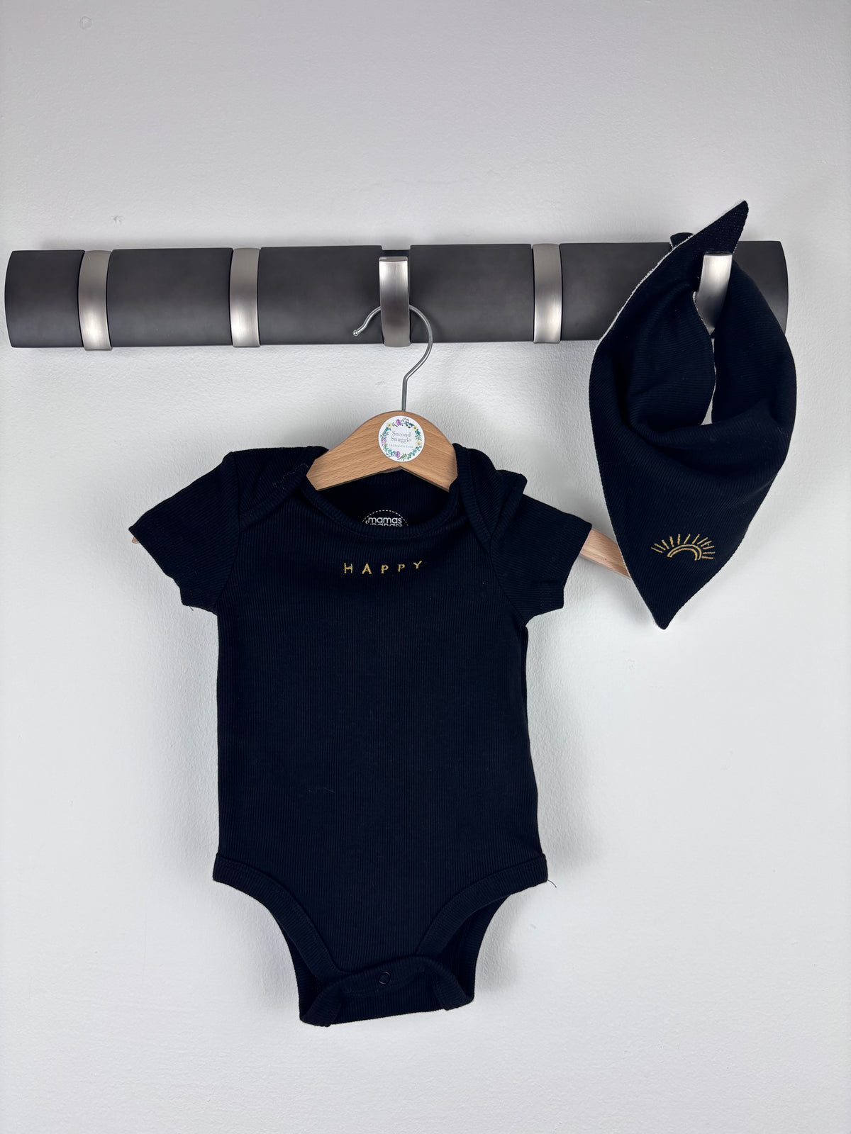 Mamas & Papas Bodysuit & Bib Set 0-3 Months-Vests-Second Snuggle Preloved
