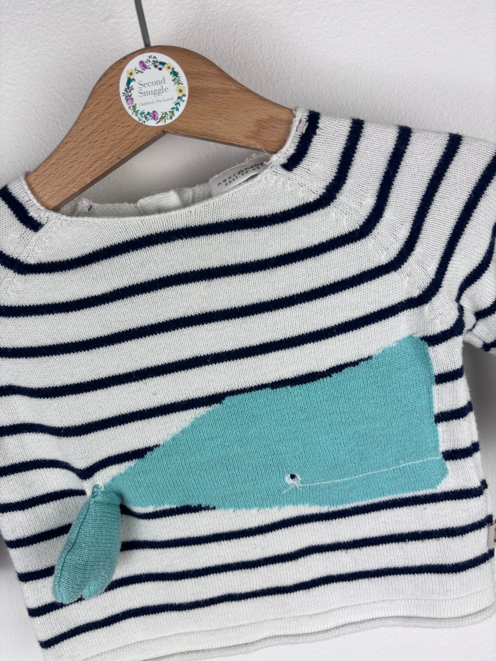 Next Whale Knit Jumper 0-3 Months-Jumpers-Second Snuggle Preloved