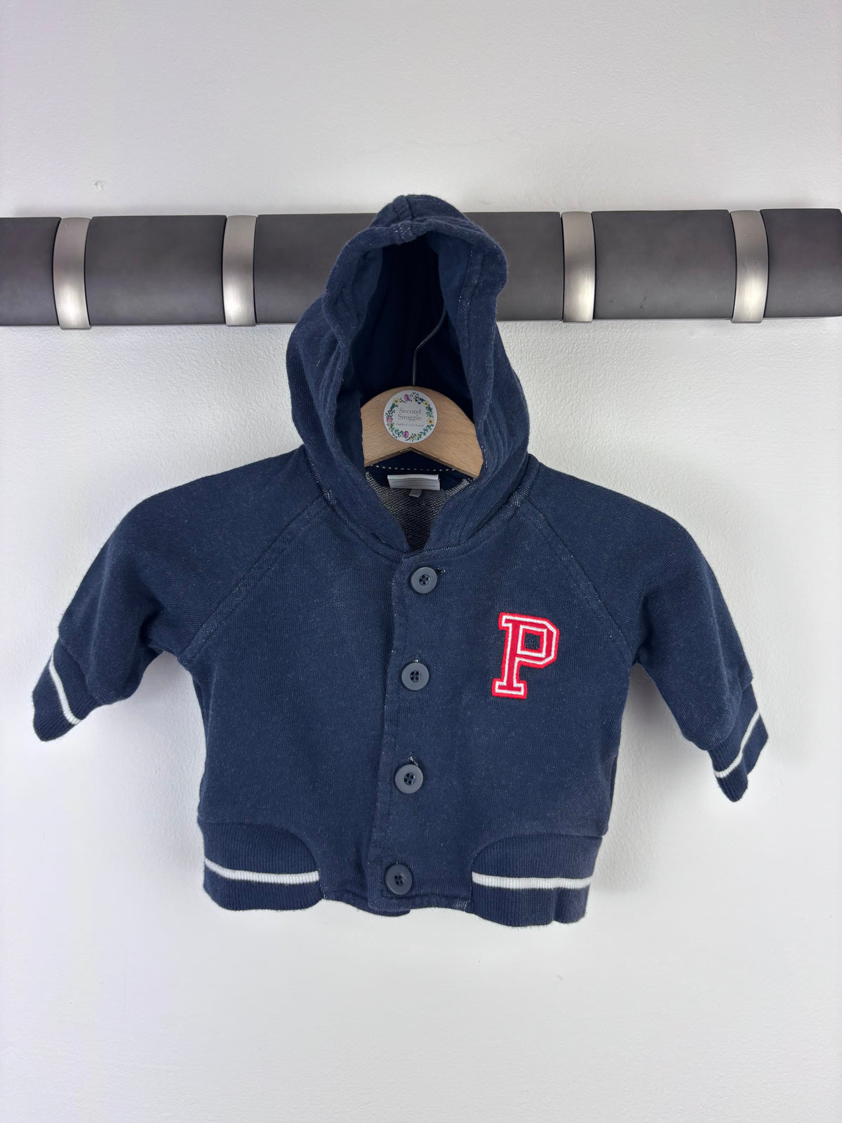 Polarn O Pyret Navy Hoodie 62 (0-3 Months)-Hoodies-Second Snuggle Preloved