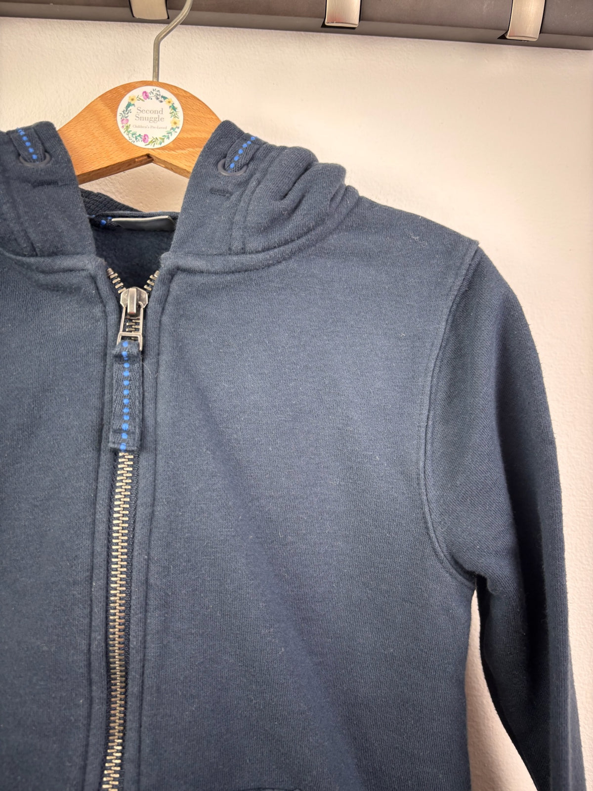 Next Navy Zip Up Hoodie 5-6 Years-Hoodies-Second Snuggle Preloved