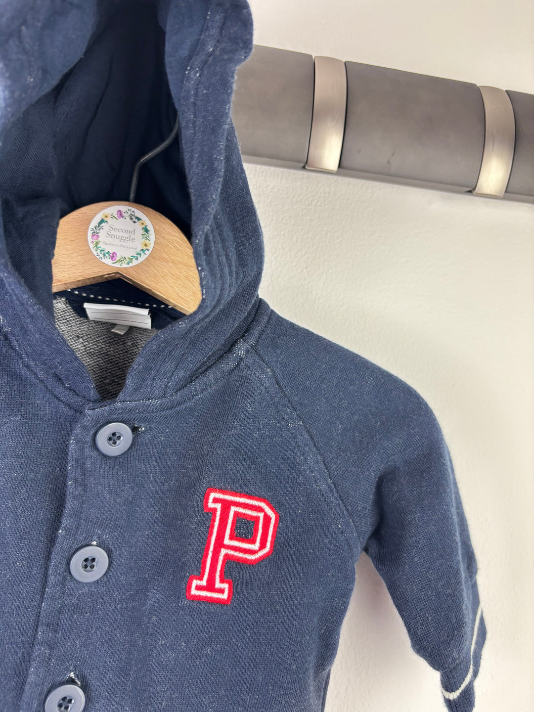 Polarn O Pyret Navy Hoodie 62 (0-3 Months)-Hoodies-Second Snuggle Preloved