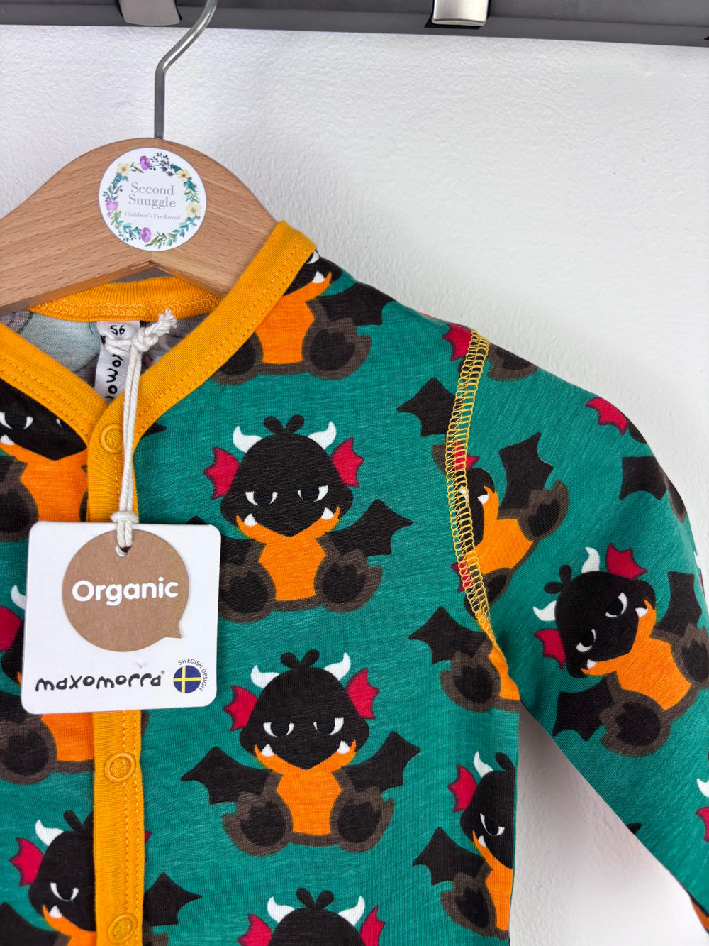 Maxomorra Dragon Sleepsuit 0-3 Months-Rompers-Second Snuggle Preloved