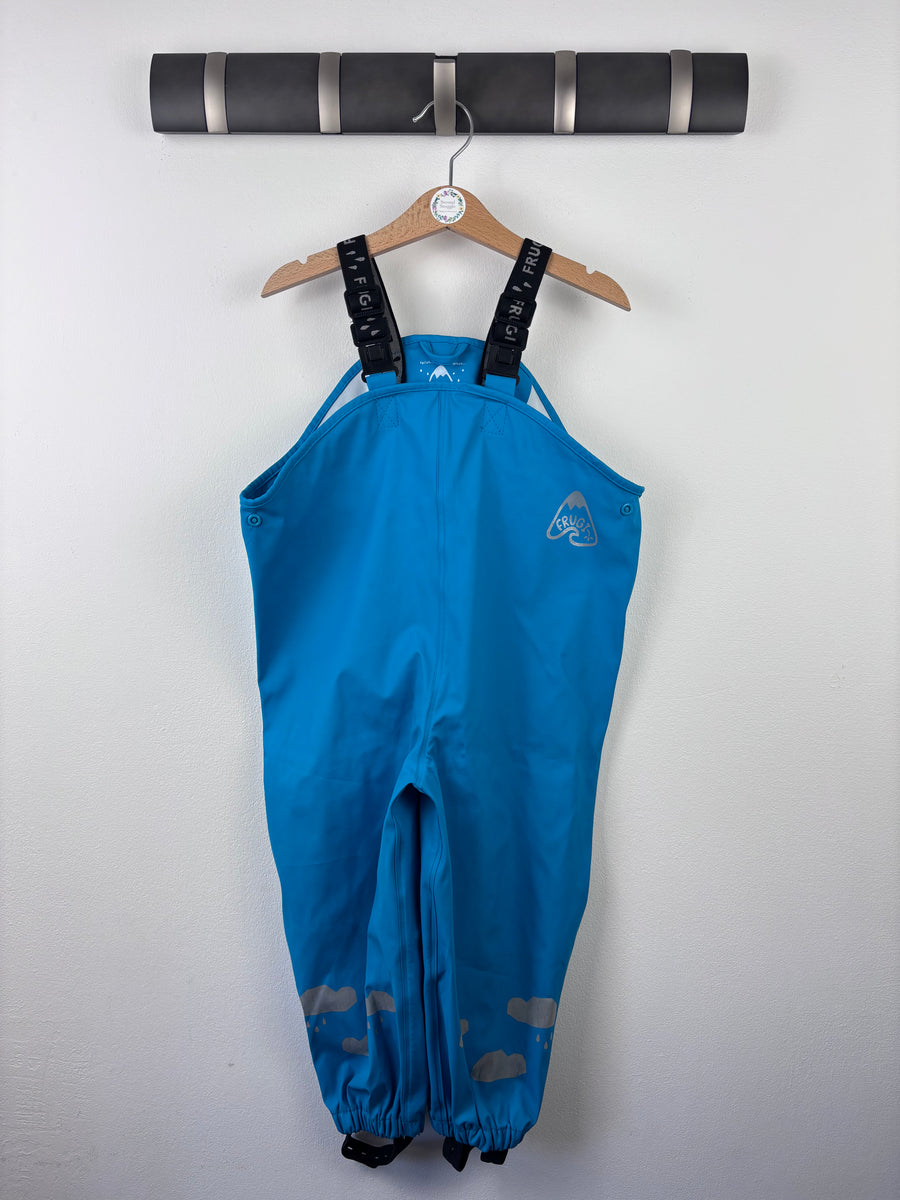 Frugi Blue Waterproof Dungarees 2-3 Years-Puddle Suits-Second Snuggle Preloved