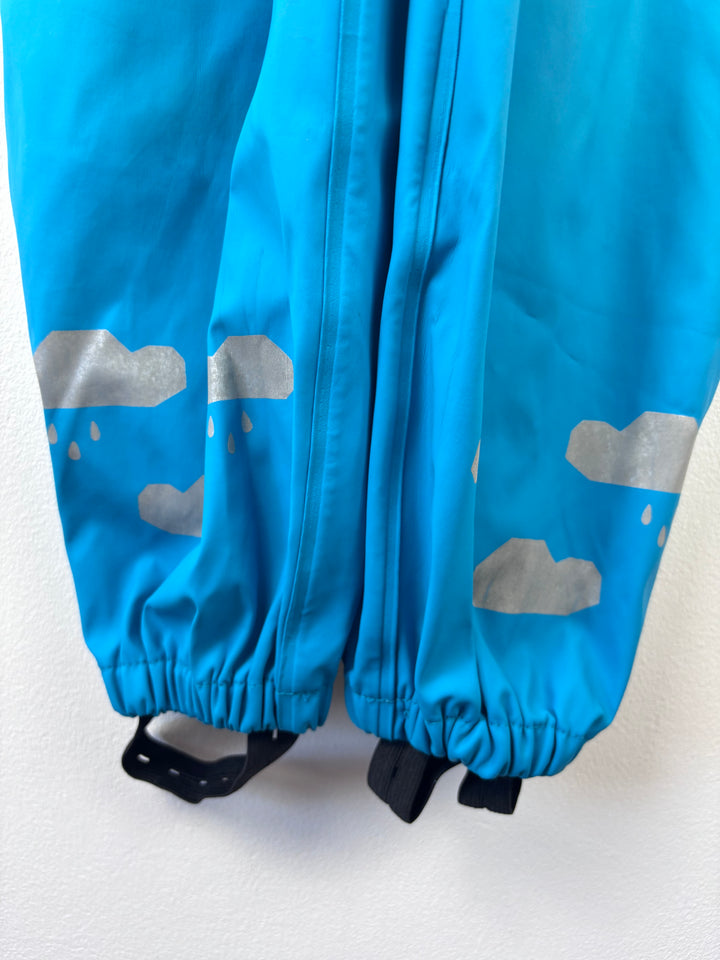 Frugi Blue Waterproof Dungarees 2-3 Years-Puddle Suits-Second Snuggle Preloved
