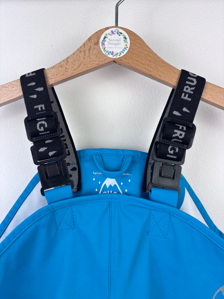 Frugi Blue Waterproof Dungarees 2-3 Years-Puddle Suits-Second Snuggle Preloved