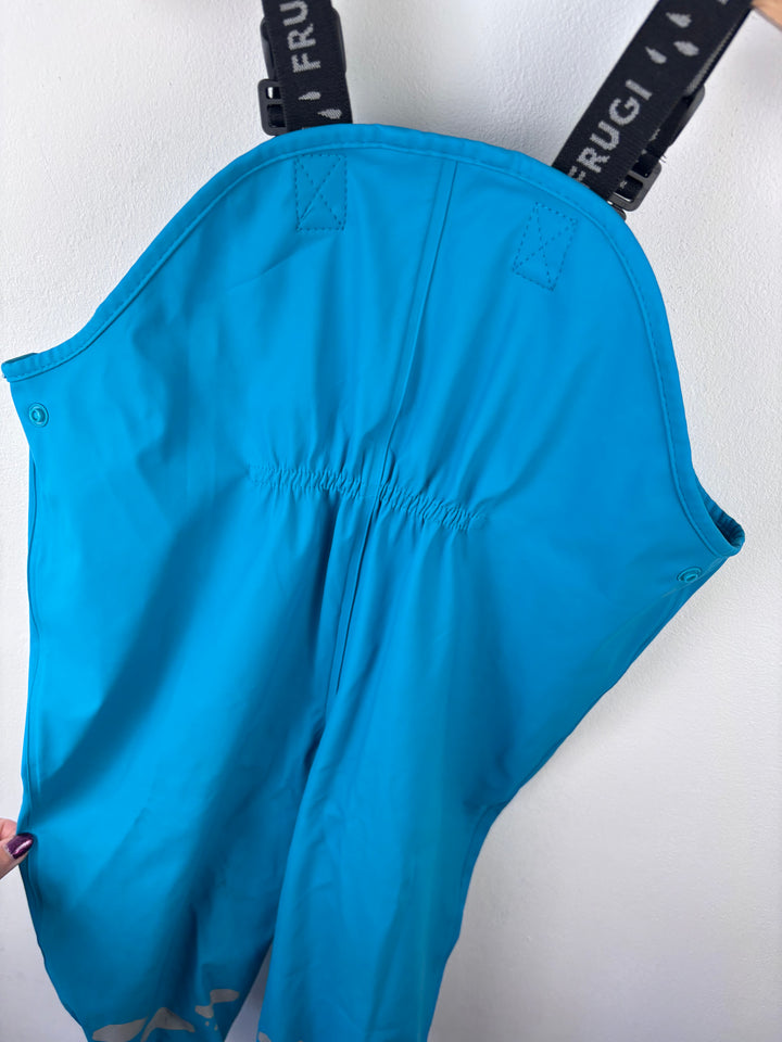 Frugi Blue Waterproof Dungarees 2-3 Years-Puddle Suits-Second Snuggle Preloved