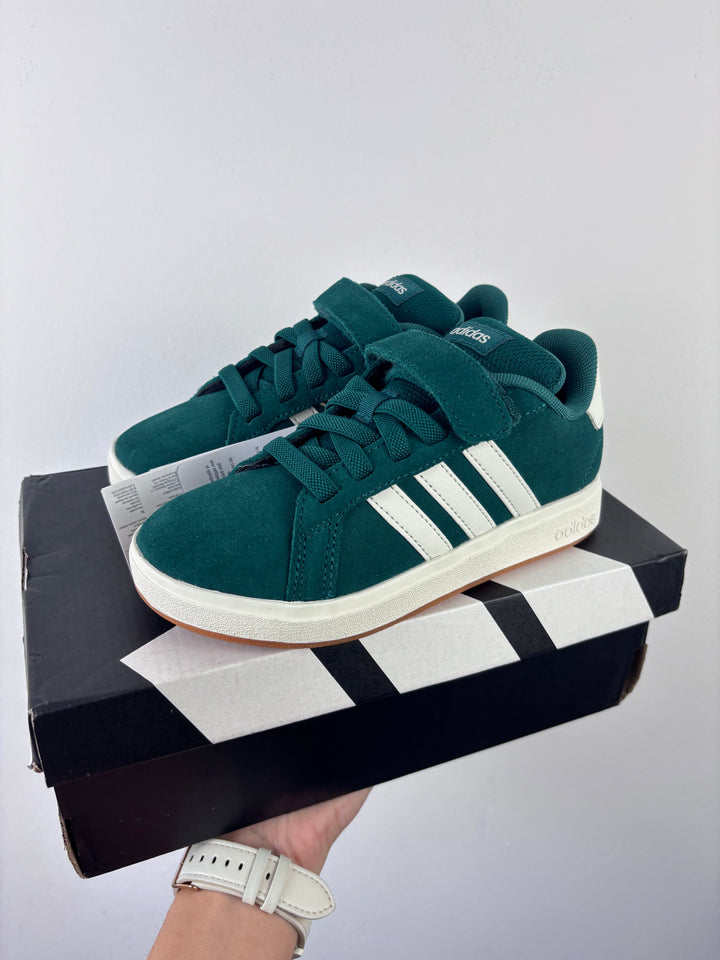 Adidas Grand Court Green Trainers UK 12.5 K-Shoes-Second Snuggle Preloved