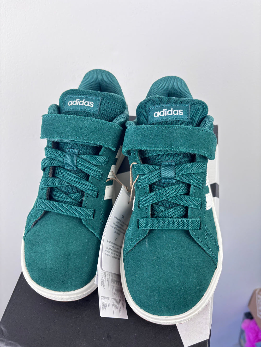Adidas Grand Court Green Trainers UK 12.5 K-Shoes-Second Snuggle Preloved