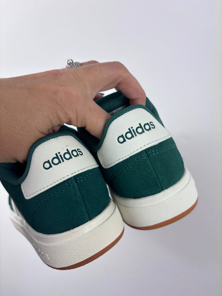 Adidas Grand Court Green Trainers UK 12.5 K-Shoes-Second Snuggle Preloved