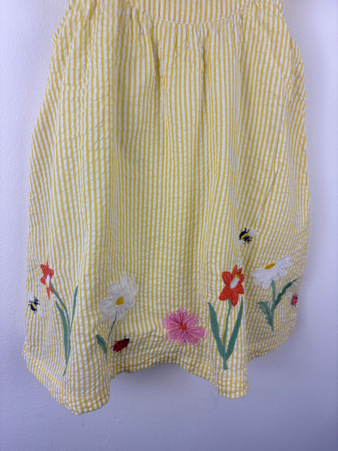Frugi Yellow Striped Dress 12-18 Months-Dresses-Second Snuggle Preloved
