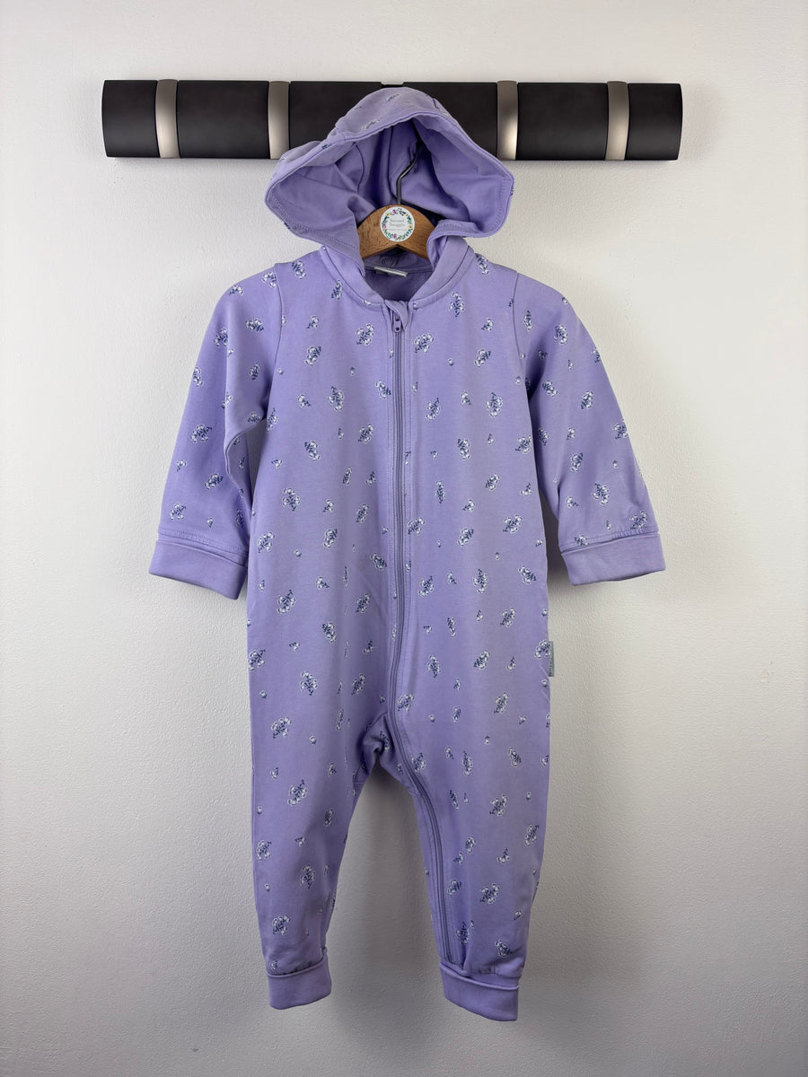 Polarn O Pyret Lilac Hooded All In One 9-12 Months-All In One-Second Snuggle Preloved