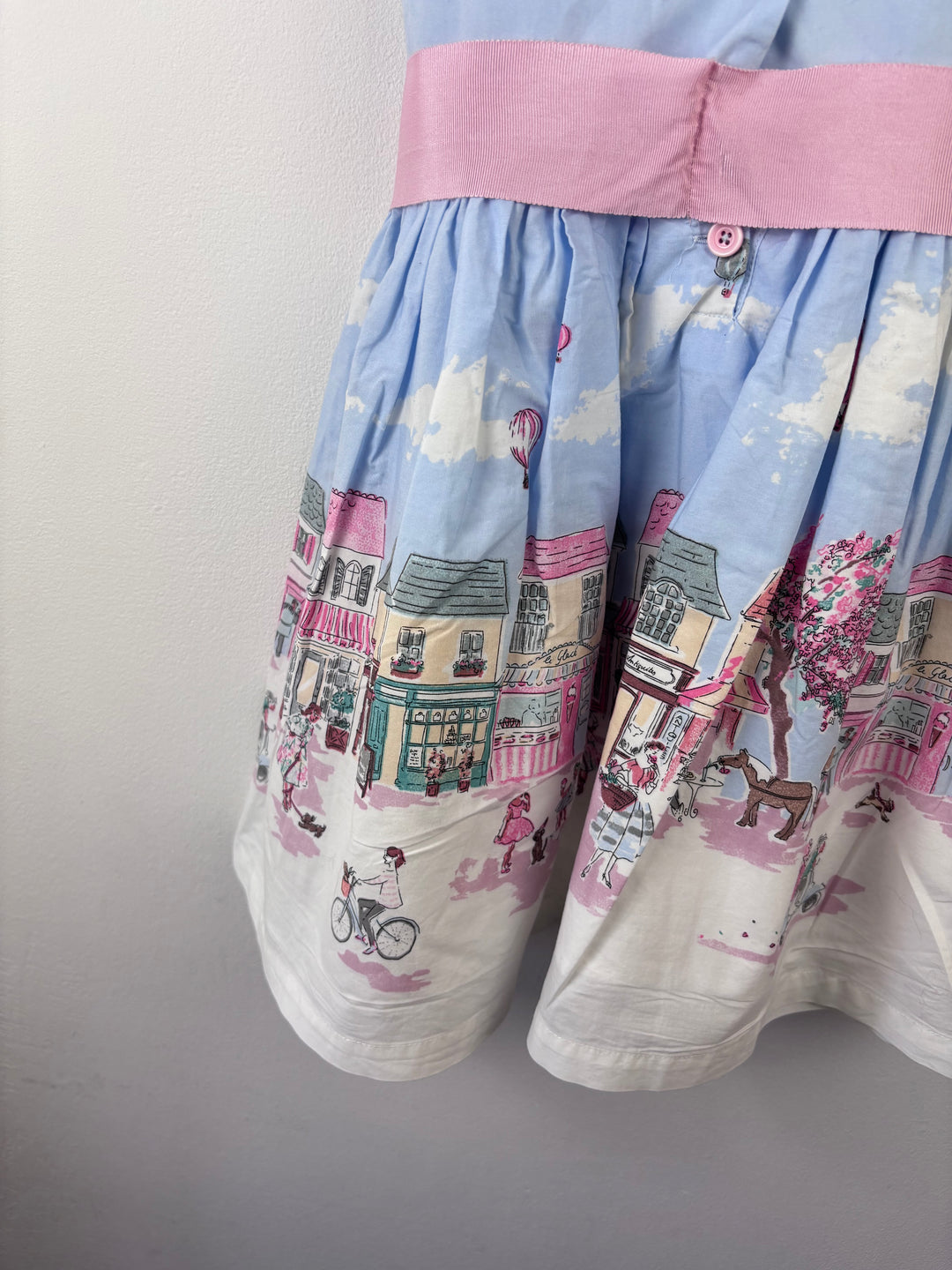 Joules Blue Town Print Dress 5 Years-Dresses-Second Snuggle Preloved